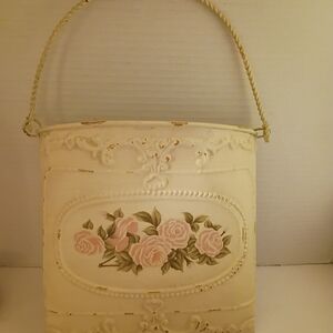 Shabby Chic Hanging Metal Wall Pocket